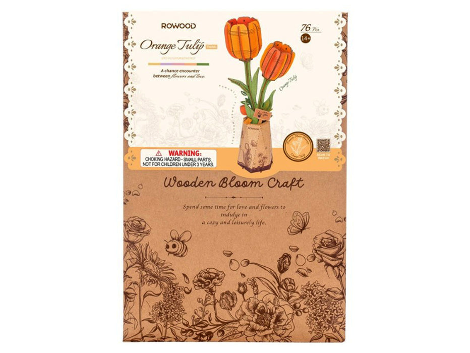 Robotime Wood Bloom Orange Tulip