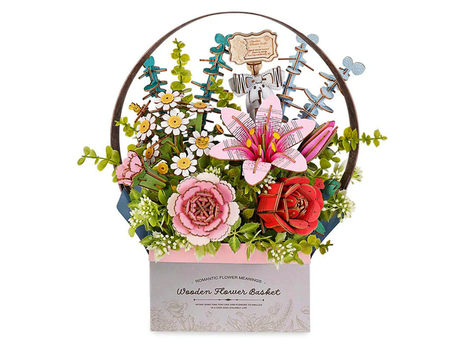 Robotime Wooden Bloom Flower Basket