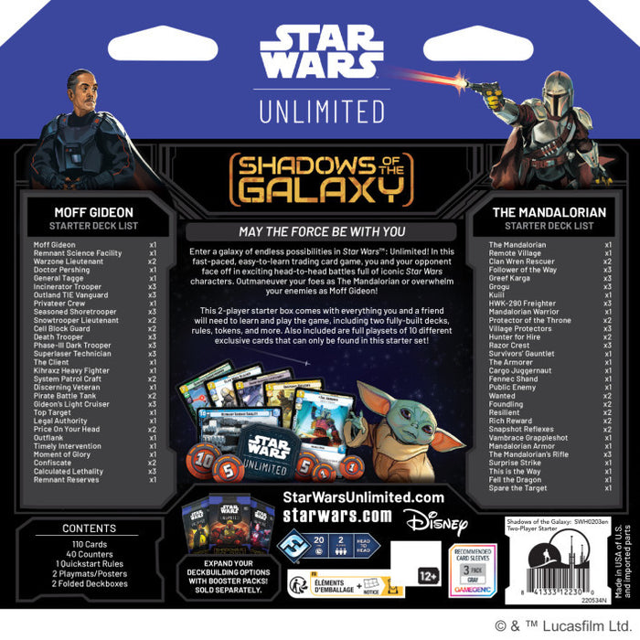 SWU: Shadows of the Galaxy Two-Player Starter Set