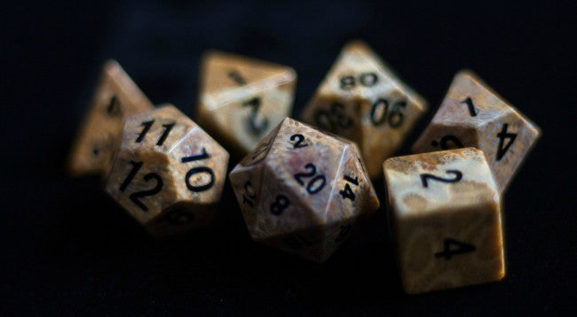 MDG 16mm Polyhedral Dice Set: Coral Fossil