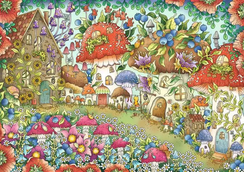 Ravensburger - Floral Mushroom Houses 1000 Piece