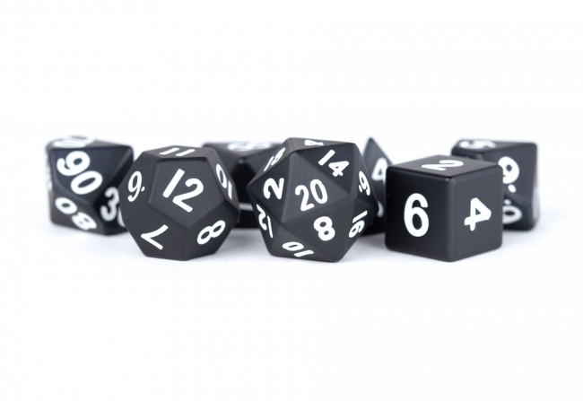 MDG 16mm Metal Polyhedral Dice Set: Black