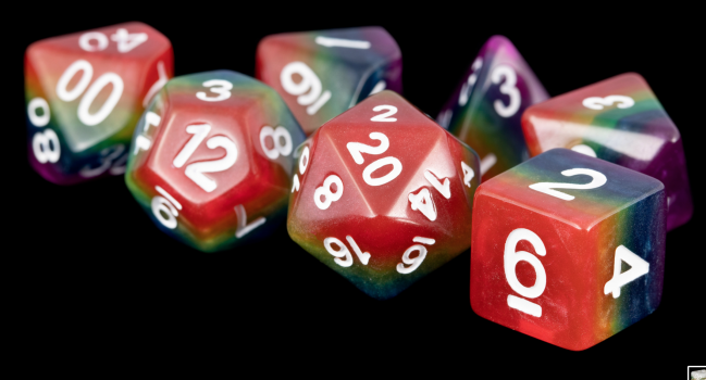 MDG 16mm Resin Polyhedral Dice Set: Rainbow