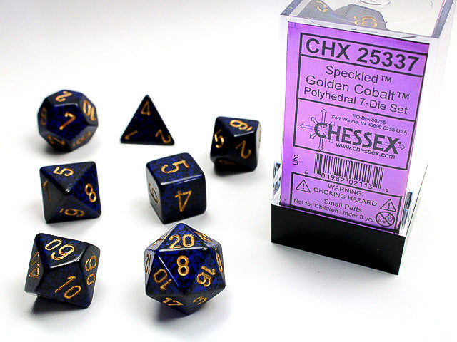 Chessex: Polyhedral 7-Die Set Speckled Golden Cobalt