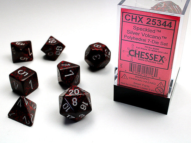 Chessex: Polyhedral 7-Die Set Speckled Silver Volcano