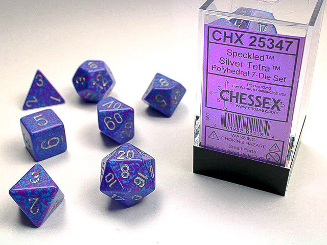 Chessex: Polyhedral 7-Die Set Speckled Silver Tetra