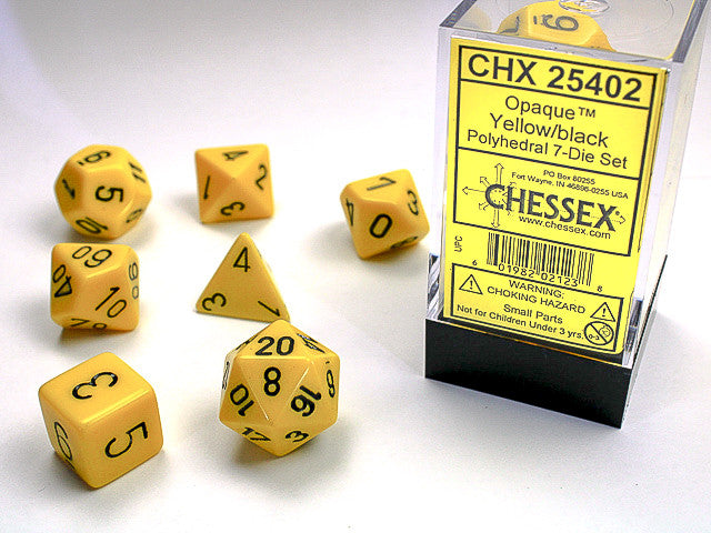 Chessex: Polyhedral 7-Die Set Opaque Yellow/Black