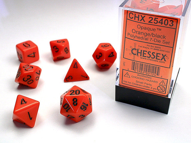 Chessex: Polyhedral 7-Die Set Opaque Orange/Black