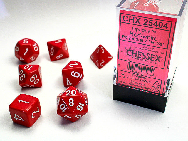 Chessex: Polyhedral 7-Die Set Opaque Red/White