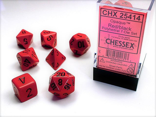 Chessex: Polyhedral 7-Die Set Opaque Red/Black