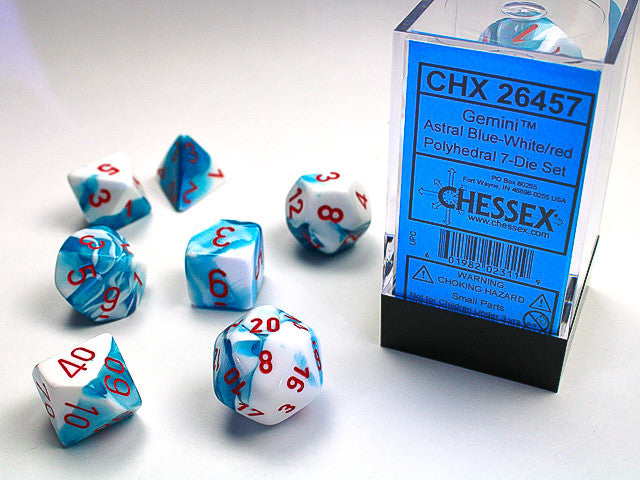 Chessex: Polyhedral 7-Die Set Gemini Astral-Blue/Red