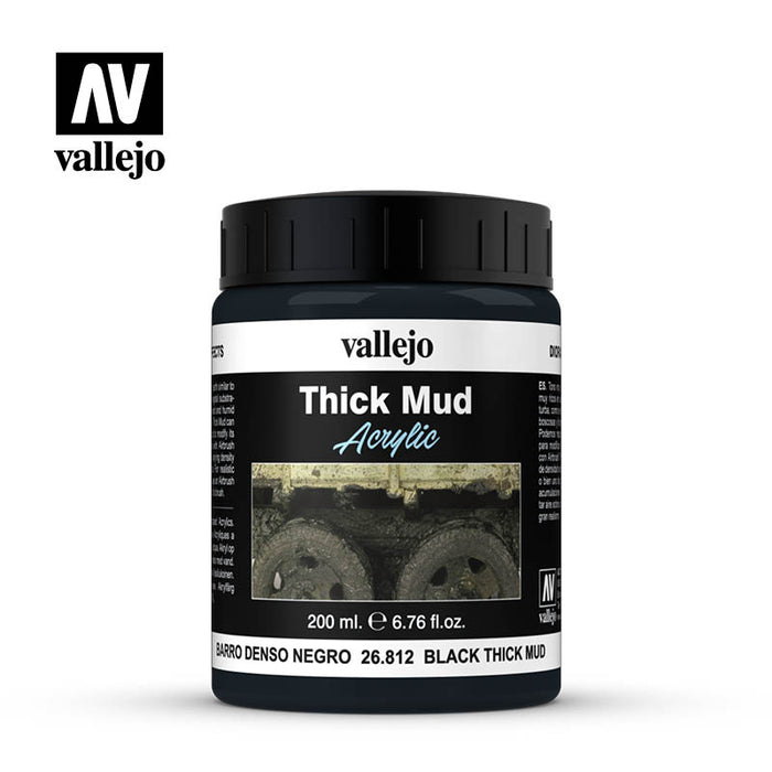 Vallejo 26812 Diorama Effects Black Thick Mud 200ml