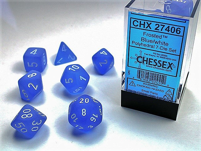 Chessex: Polyhedral 7-Die Set Frosted Blue/White