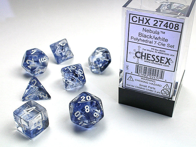 Chessex: Polyhedral 7-Die Set Nebula Black/White