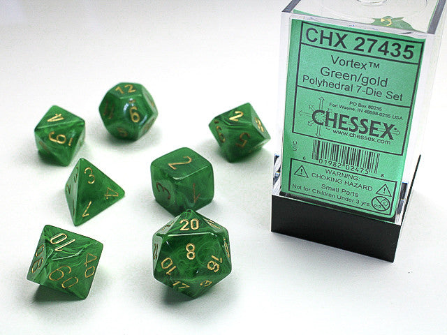 Chessex: Polyhedral 7-Die Set Vortex Green/Gold