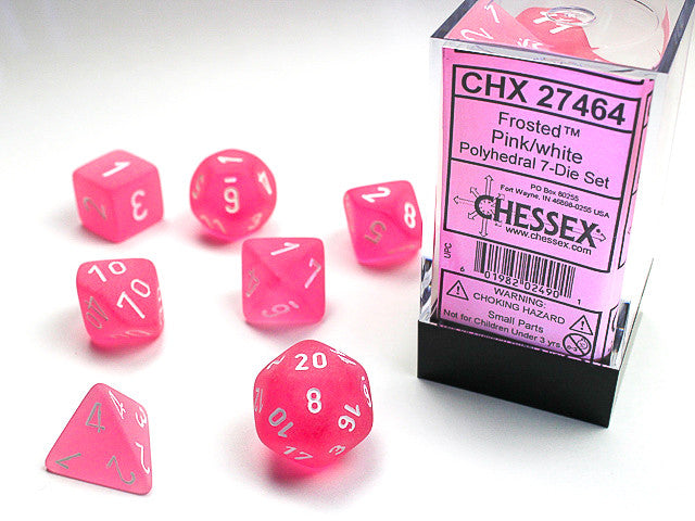 Chessex: Polyhedral 7-Die Set Frosted Pink/White