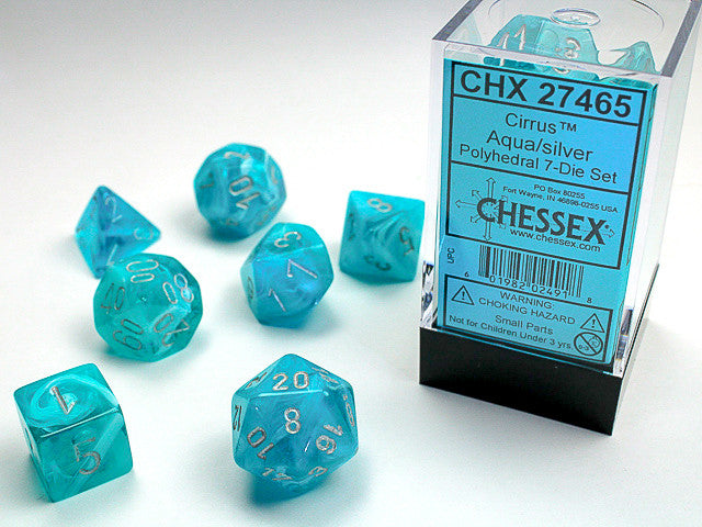 Chessex: Polyhedral 7-Die Set Cirrus Aqua/Silver