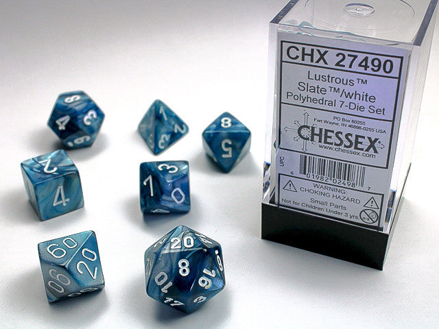 Chessex: Polyhedral 7-Die Set Lustrous Slate/White