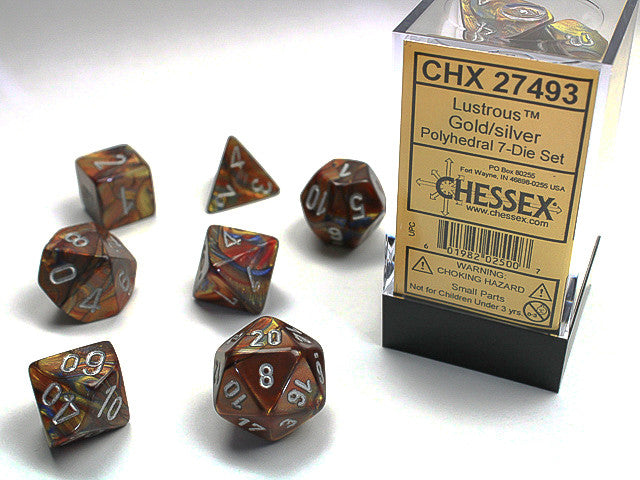Chessex: Polyhedral 7-Die Set Lustrous Gold/Silver