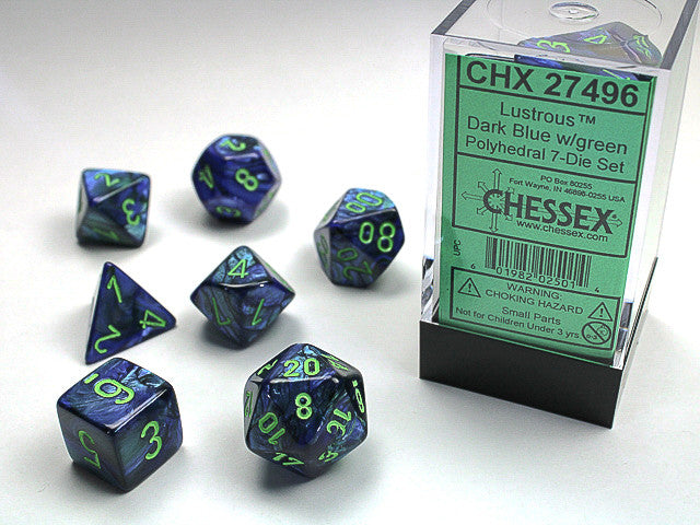 Chessex: Polyhedral 7-Die Set Lustrous Dark Blue/Green