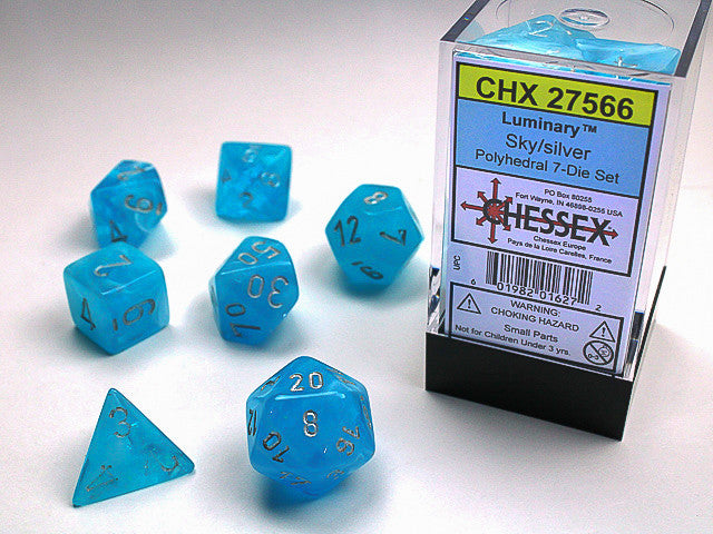 Chessex: Polyhedral 7-Die Set Luminary Sky/Silver