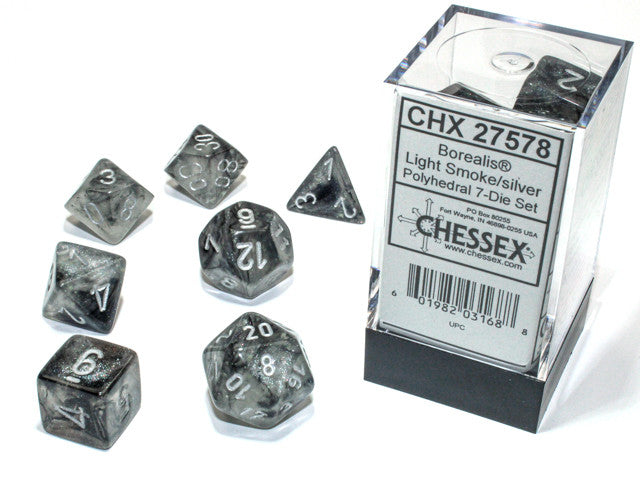 Chessex: Polyhedral 7-Die Set Borealis Luminary Smoke/Silver