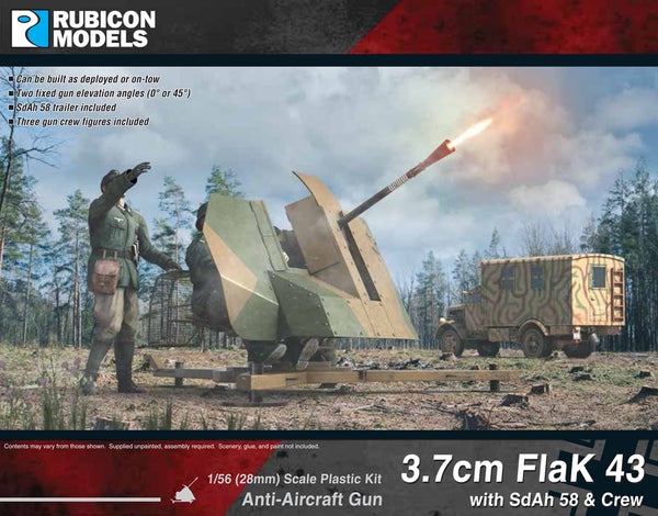 3.7cm Flak 43 w SdAh trailer & crew