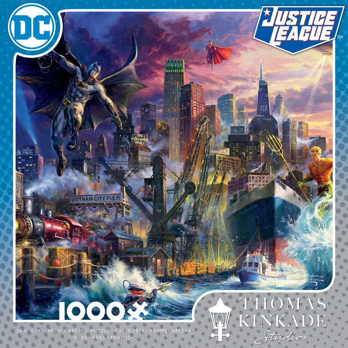 Kinkade DC Comics - Showdown at Gotham Pier - 1000 pieces