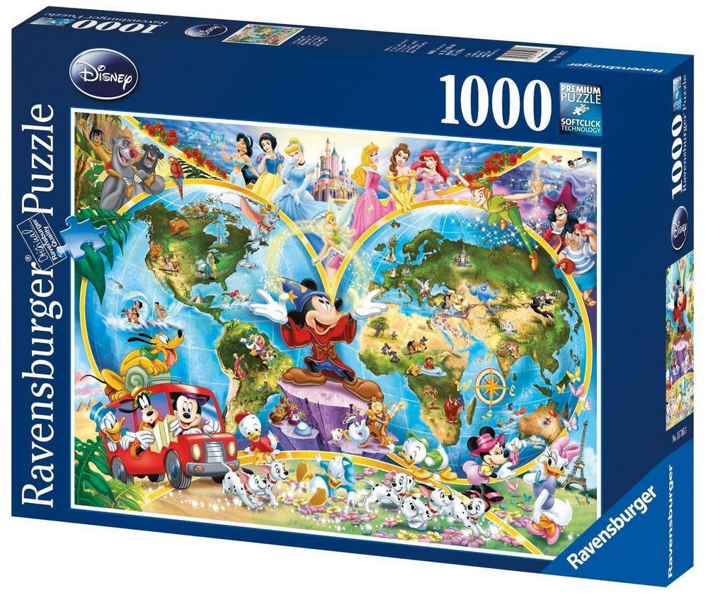 Ravensburger - Disneys World Map Puzzle 1000 pieces — Arkhaven Games ...
