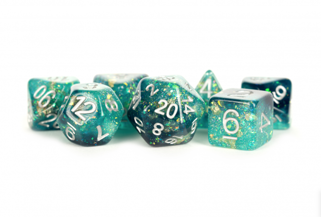 MDG 16mm Resin Polyhedral Dice Set: Eternal Teal/Black