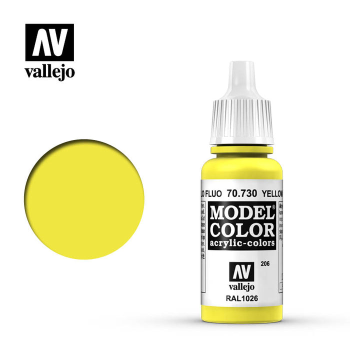Vallejo 70730 Model Colour Fluorescent Yellow 17ml Acrylic Paint