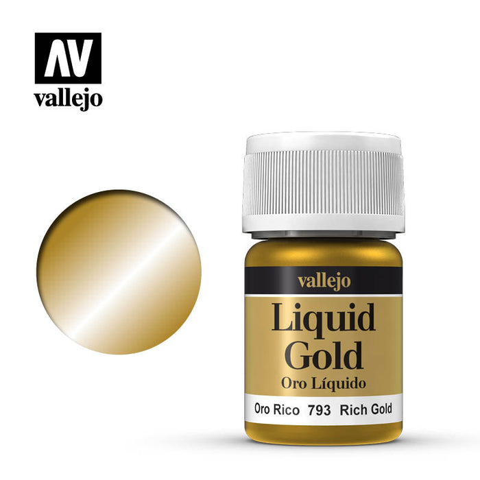 Vallejo 70793 Model Colour Metallic Rich Gold (Alcohol Base) 35ml Acrylic Paint