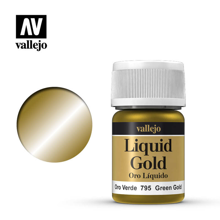 Vallejo 70795 Model Colour Metallic Green Gold (Alcohol Base) 35ml Acrylic Paint
