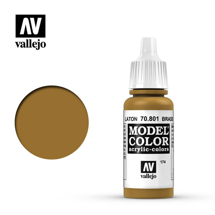 Vallejo 70801 Model Colour Metallic Brass 17ml Acrylic Paint