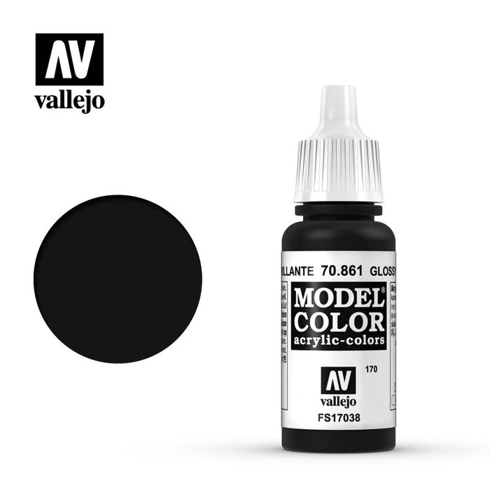 Vallejo 70861 Model Colour Glossy Black 17ml Acrylic Paint