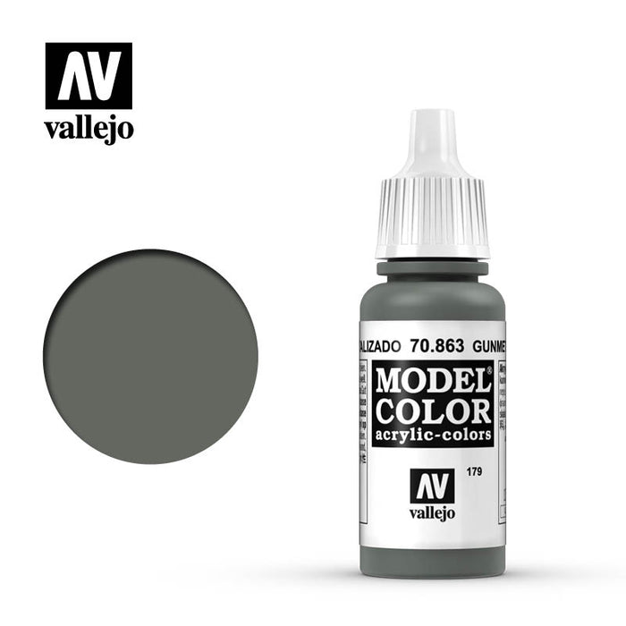 Vallejo 70863 Model Colour Metallic Gunmetal Grey 17ml Acrylic Paint