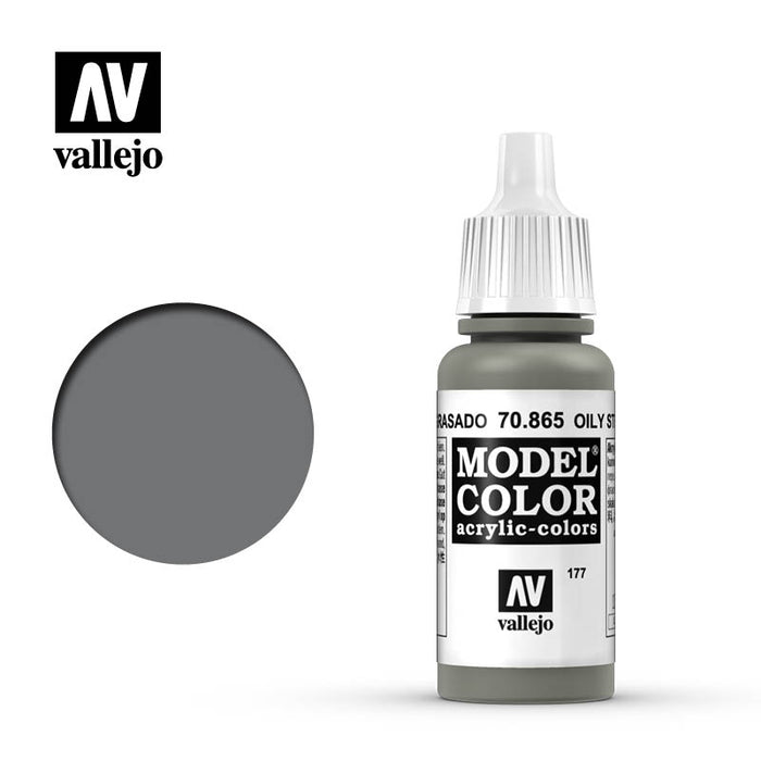 Vallejo 70865 Model Colour Metallic Oily Steel 17ml Acrylic Paint