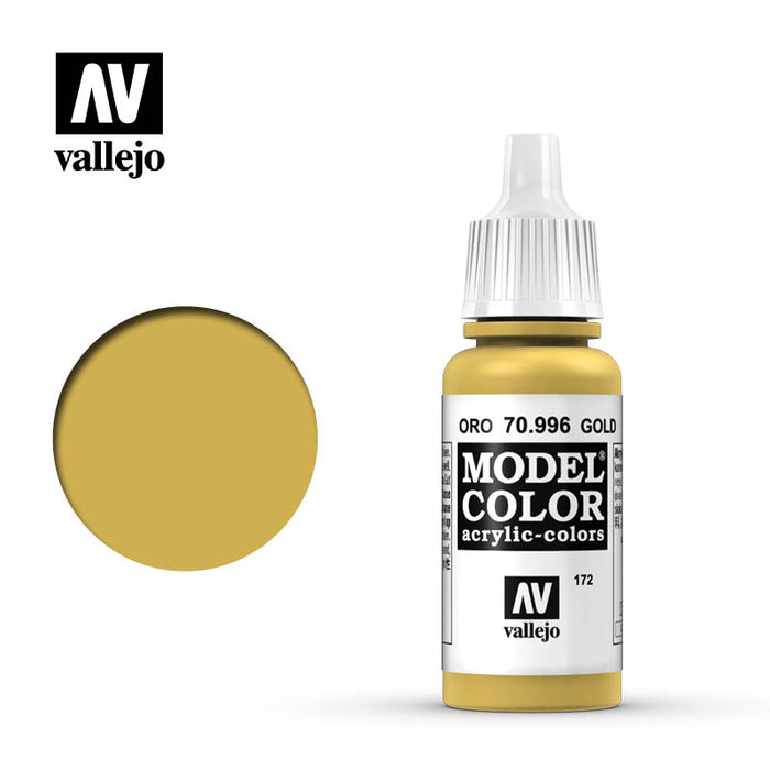 Vallejo 70996 Model Colour Metallic Gold 17ml Acrylic Paint