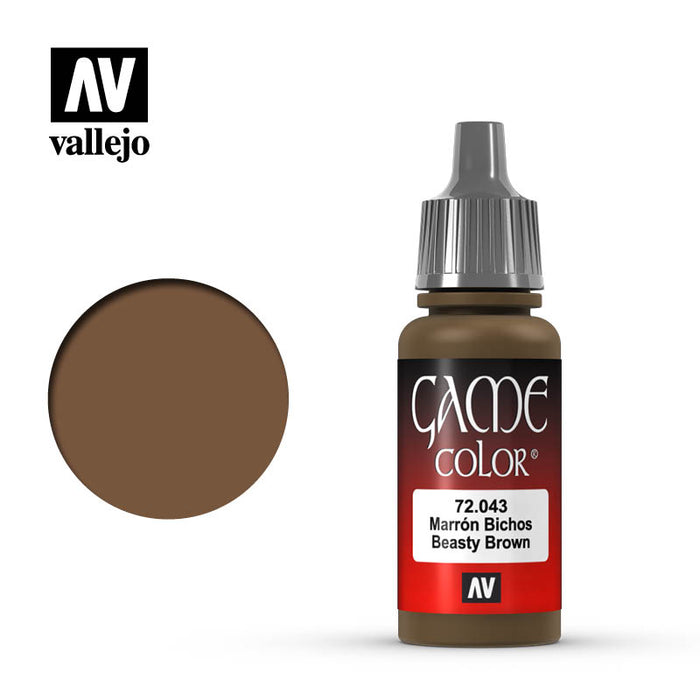 Vallejo 72043 Game Colour Beasty Brown 17ml Acrylic Paint