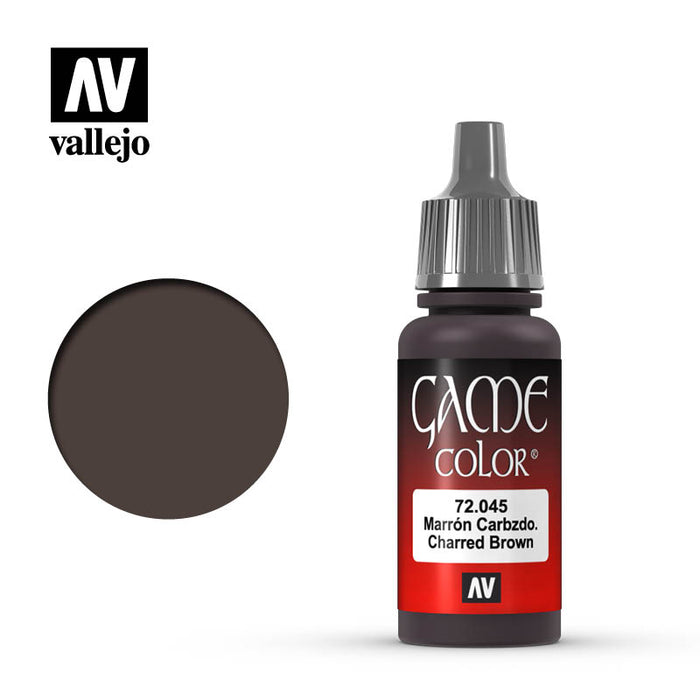 Vallejo 72045 Game Colour Charred Brown 17ml Acrylic Paint