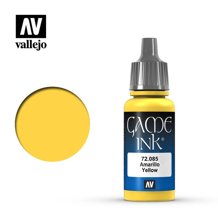 Vallejo 72085 Game Colour Ink Yellow 17ml Acrylic Paint