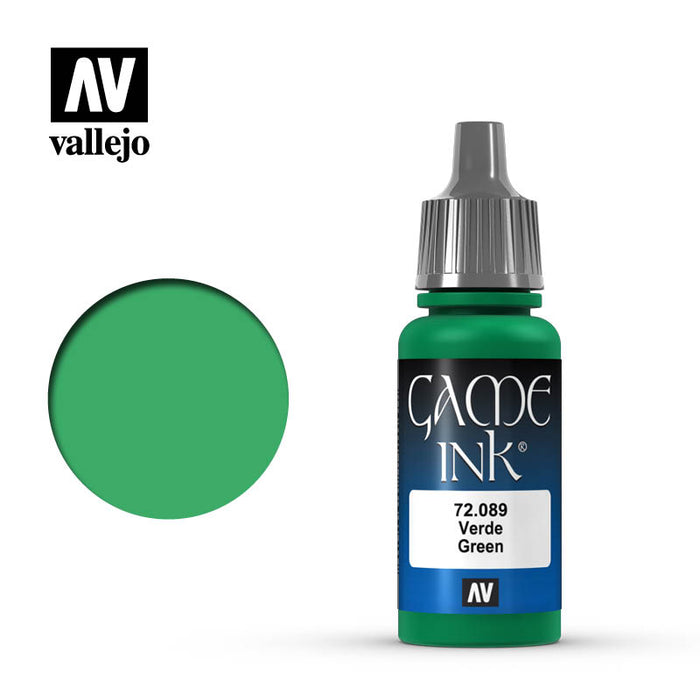 Vallejo 72089 Game Colour Ink Green 17ml Acrylic Paint