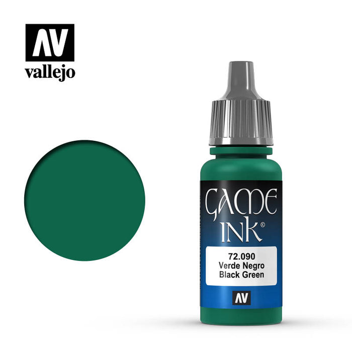 Vallejo 72090 Game Colour Ink Black Green 17ml Acrylic Paint