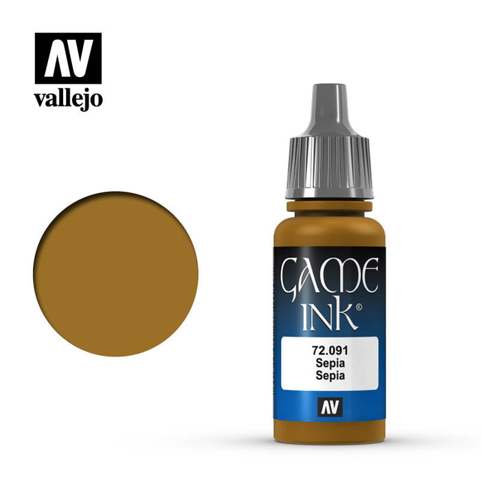 Vallejo 72091 Game Colour Ink Sepia 17ml Acrylic Paint