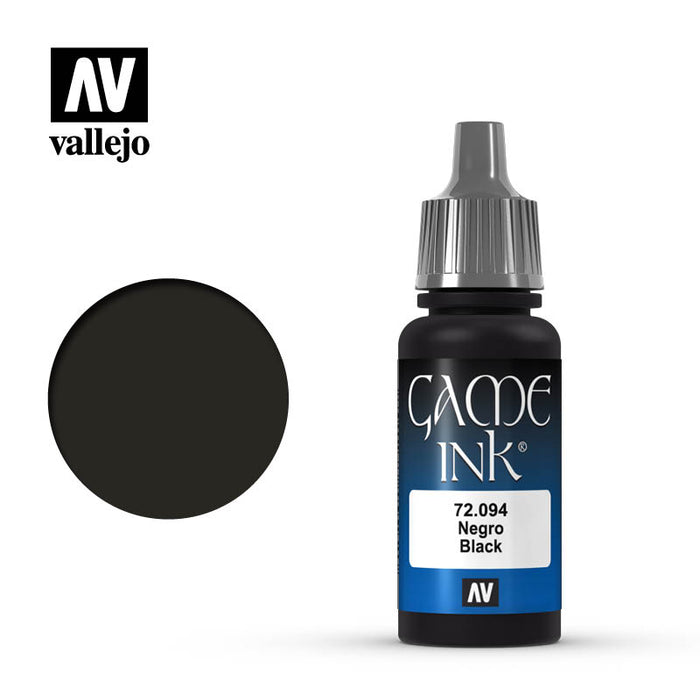 Vallejo 72094 Game Colour Ink Black 17ml Acrylic Paint