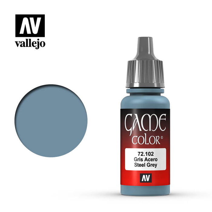 Vallejo 72102 Game Colour Steel Grey 17ml Acrylic Paint