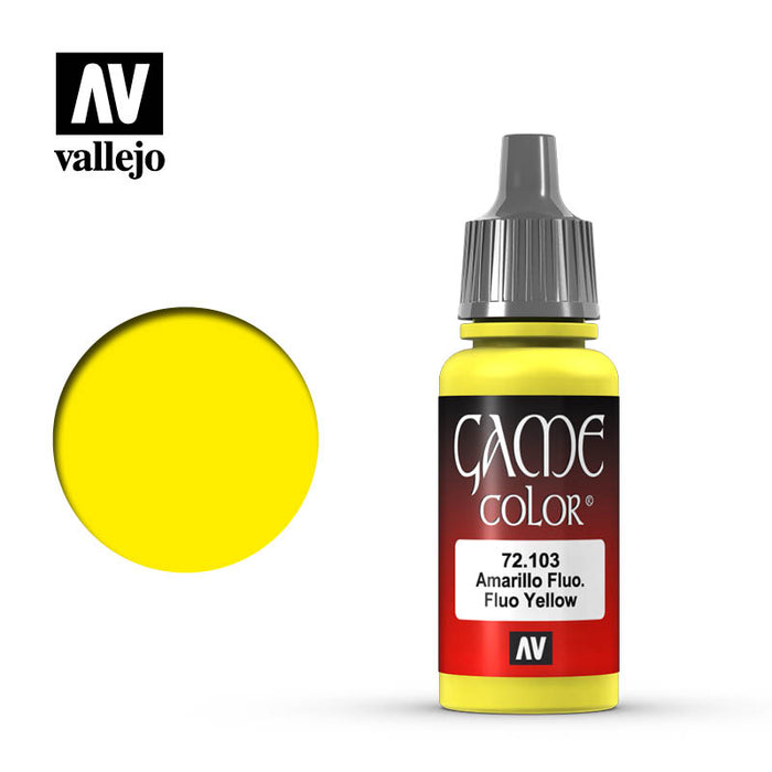 Vallejo 72103 Game Colour Fluo Yellow 17ml Acrylic Paint