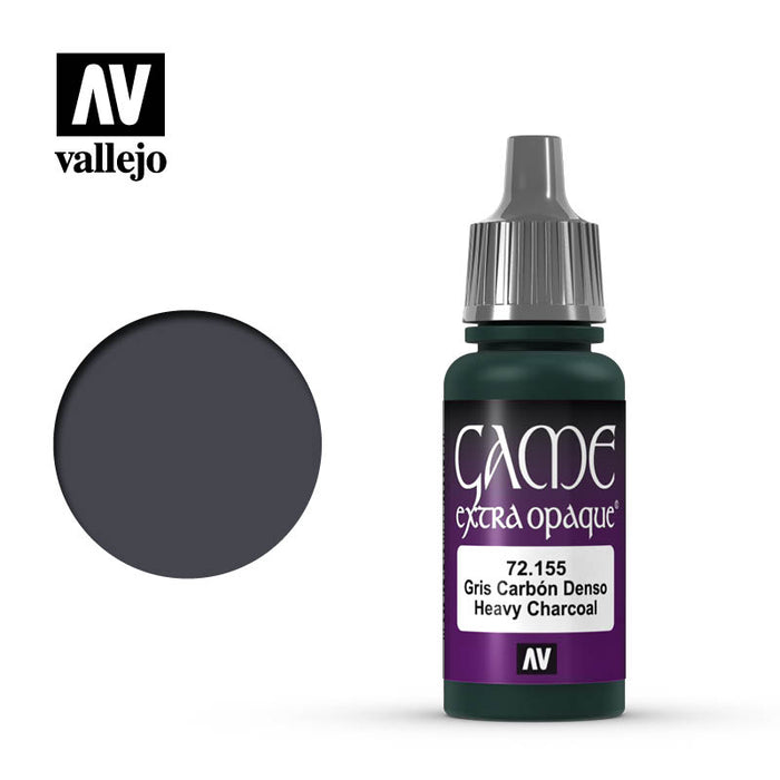 Vallejo 72155 Game Colour Extra Opaque Heavy Charcoal 17ml Acrylic Paint