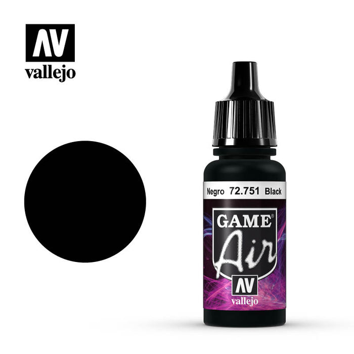Vallejo 72751 Game Air Black 17ml Acrylic Airbrush Paint