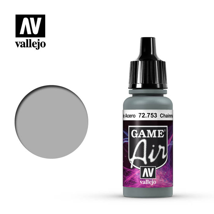 Vallejo 72753 Game Air Chainmail Silver 17ml Acrylic Airbrush Paint